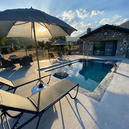 Luxury Stone House With Turkish Hamam, Sauna, Indoor And Outdoor Pool In Fethiye Vilă